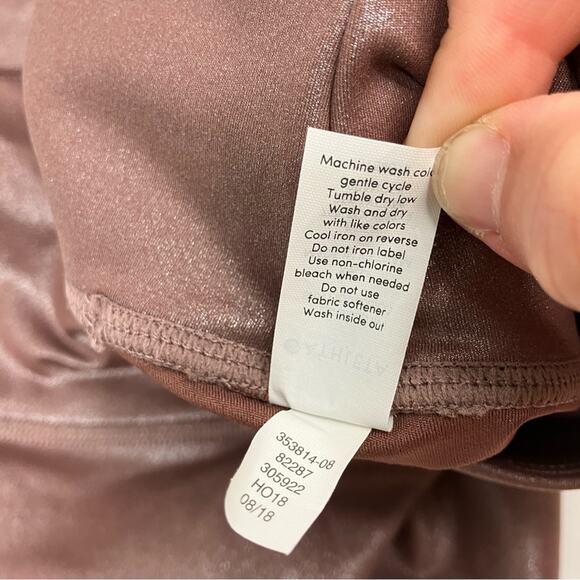 Athleta | Elation Shimmer Leggings in Powervita Cinnamon Color XS PETITE - Picture 4 of 6